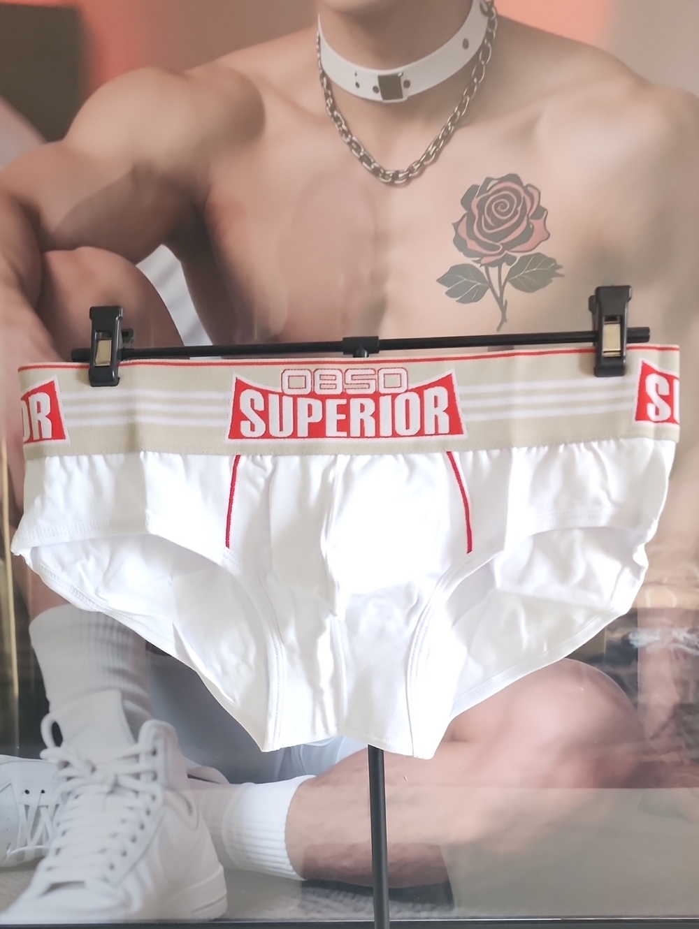 Superior Men's White Briefs with Red Trim - Classic Comfort